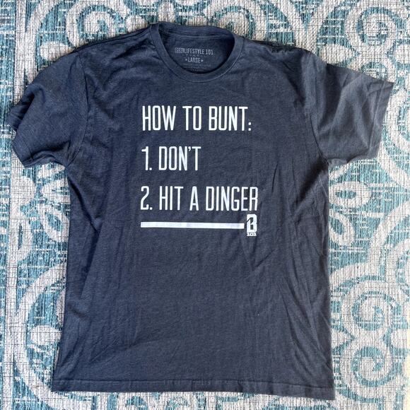BSBL Lifestyle‎ 101 "How to Bunt" Graphic Men's T-Shirt Black - Size L - Picture 2 of 8